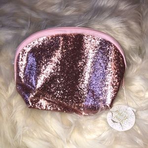 Pink Glittery Plastic Makeup Bag